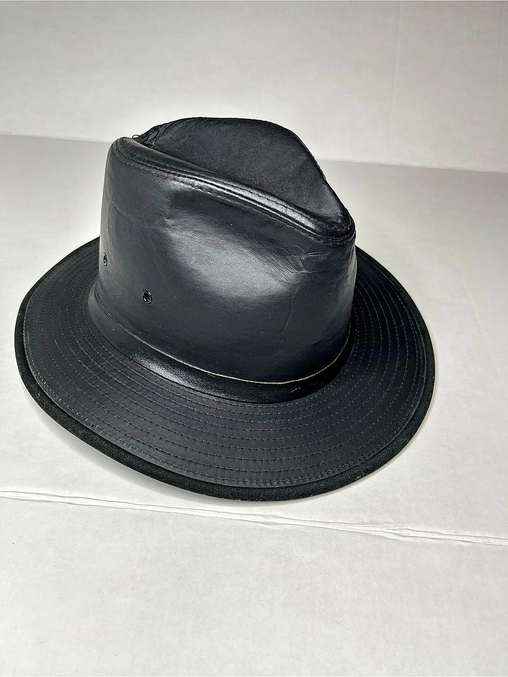 Henschel Leather Safari Fedora Hat Leather Hat Small